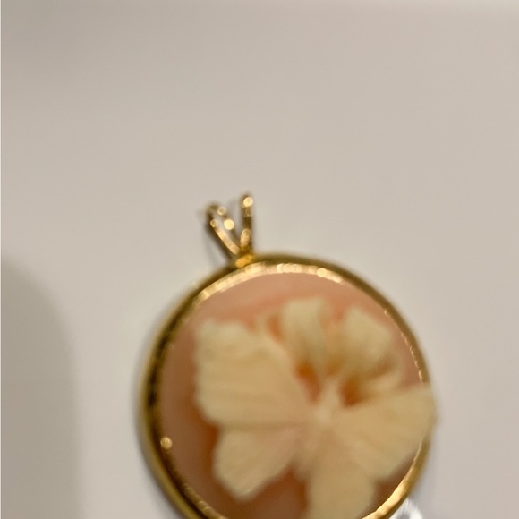 Vintage Trifari Gold and Cream Butterfly Pendant - Picture 2 of 7
